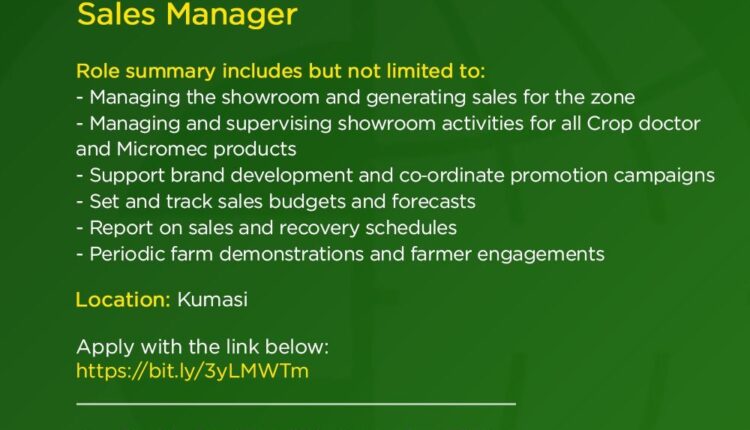 Ecom Ghana, Crop Doctor, Sales Manager, Ghana, Kumasi,