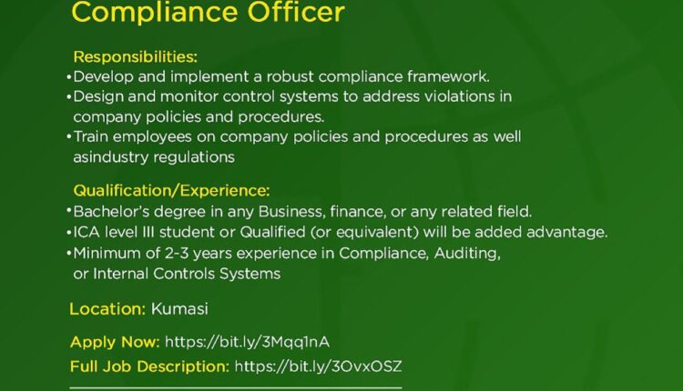 Compliance Officer, ECOM Ghana, Jobs, Employment, Vacancies, Cocoa, LBC, Licensed Buying Company,