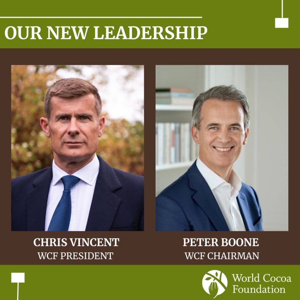 Chris Vincent, World Cocoa Foundation, WCF, Cocobod, CCC, Ghana, Ivory Coast, Sustainability, WCF President, Peter Boone, Barry Callebaut, chocolate, Cocoa Forest Initiative, CFI, 