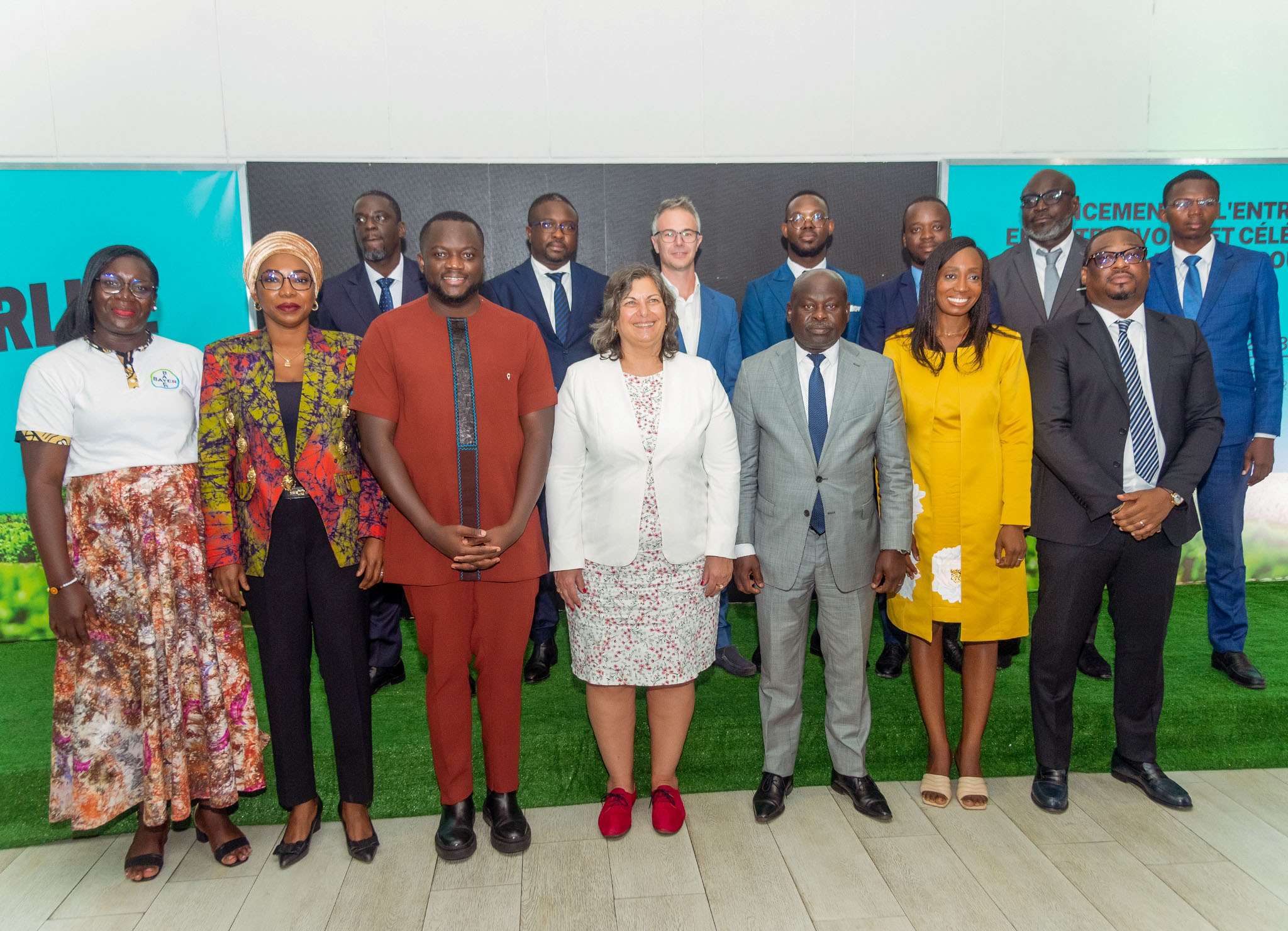 Alloysius Attah, Co Founder & CEO, Farmerline Group, H.E Mme Yvette Daoud, Ambassador of the Kingdom of the Netherlands, Manon Karamoko Coulibaly, Board Chairwoman, Farmerline Group and Rita Adopo, Sales Projects & Sustainability Manager West Central Africa, Bayer,